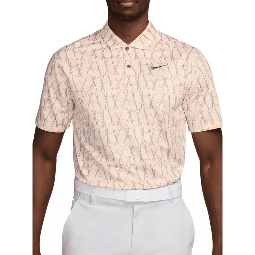 $68 Nike Men's Golf Tour Dri-FIT Polo Shirt Beige Print Size Small FQ1134-838 - Picture 1 of 1